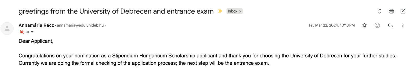 Student attending an online Stipendium Hungaricum university interview